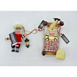 Vintage 90s Hersheys Santa Claus Ornaments Kurt Adler Christmas Set of 2
